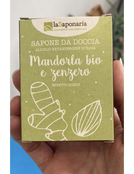 Bio sapone da doccia all'olio extra vergine di oliva - mandorle e zenzero